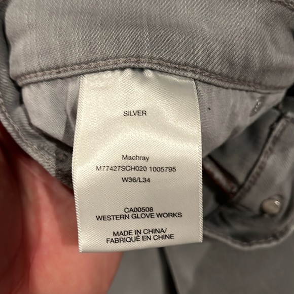 Silver mens straight gray jeans - Picture 3 of 4